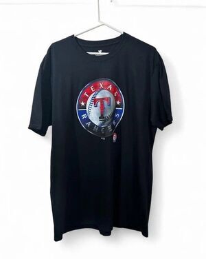 Texas Rangers Team Logo Graphic MLB Baseball Short Sleeve Shirt Men's Size XL